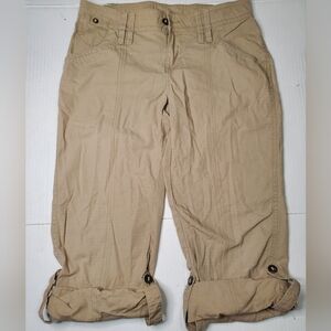 The North Face Womans Khaki Roll-Up Capris Size 8